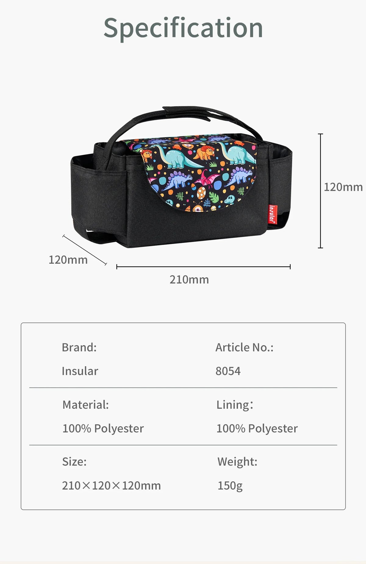 INSULAR Baby Diaper Bag Portable Insulated Milk Bottle Bag Large Capacity Mummy Storage Bag For Stroller Baby Care