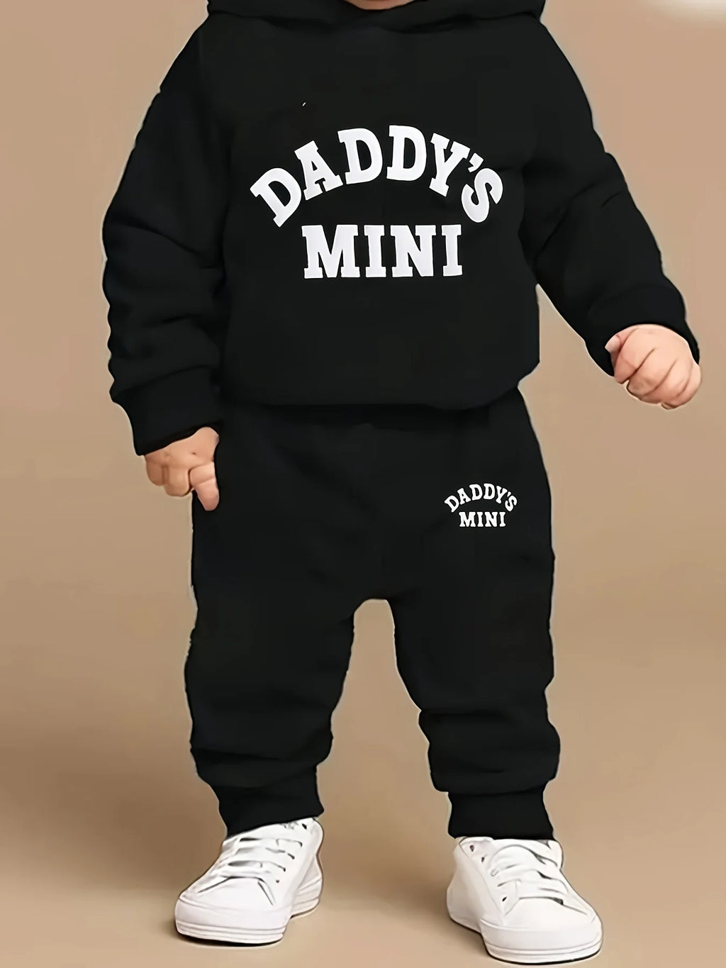 Baby “Dad Little Baby” Sweatshirt & Trousers Set