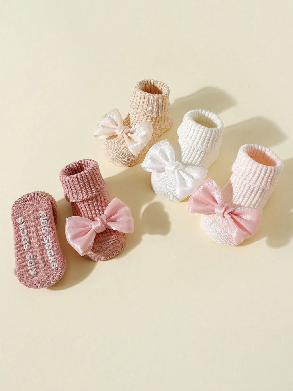 Baby Bow Ankle Socks – 4 Pairs