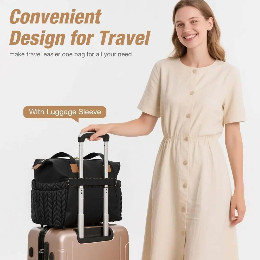 New Large Capacity Diaper Bag Tote with Changing Pad Adjustable Shoulder Strap Baby Bag with Pacifier Case Women Tote Bag Travel