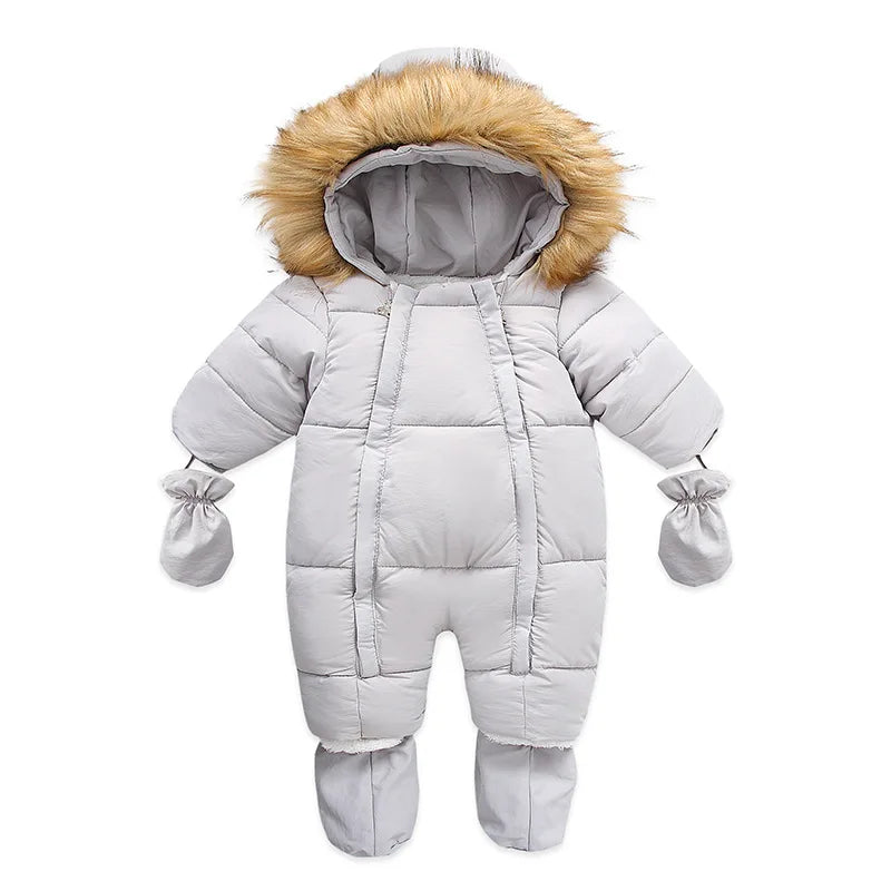 Baby Fleece-Lined Hooded Romper