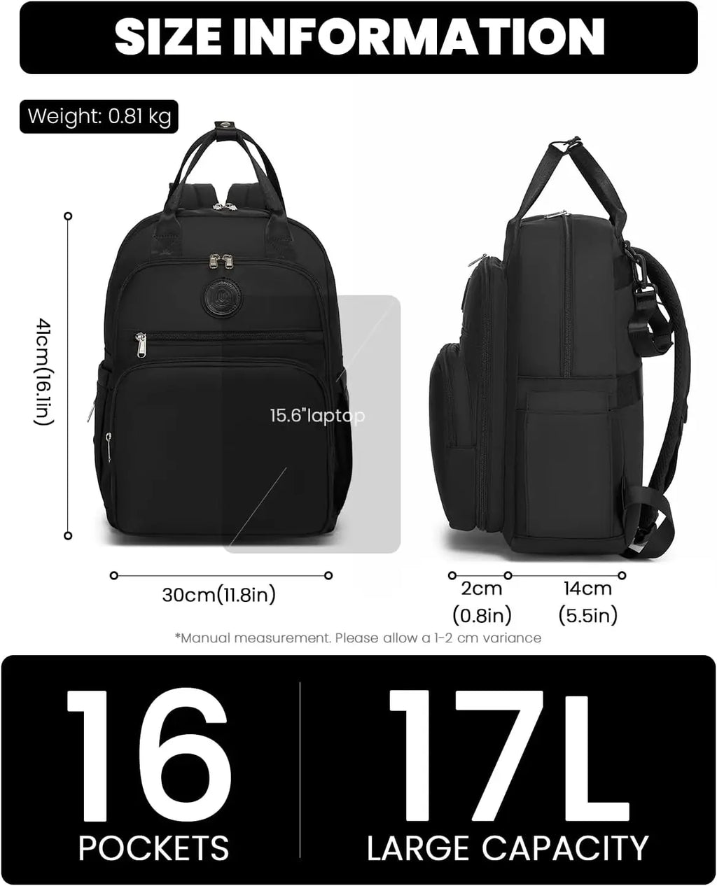 Miss Lulu Multifunction Diaper Backpack, Large Nappy Bag with Stroller Straps, Insulated Pockets & Wet-Dry Separation for Travel