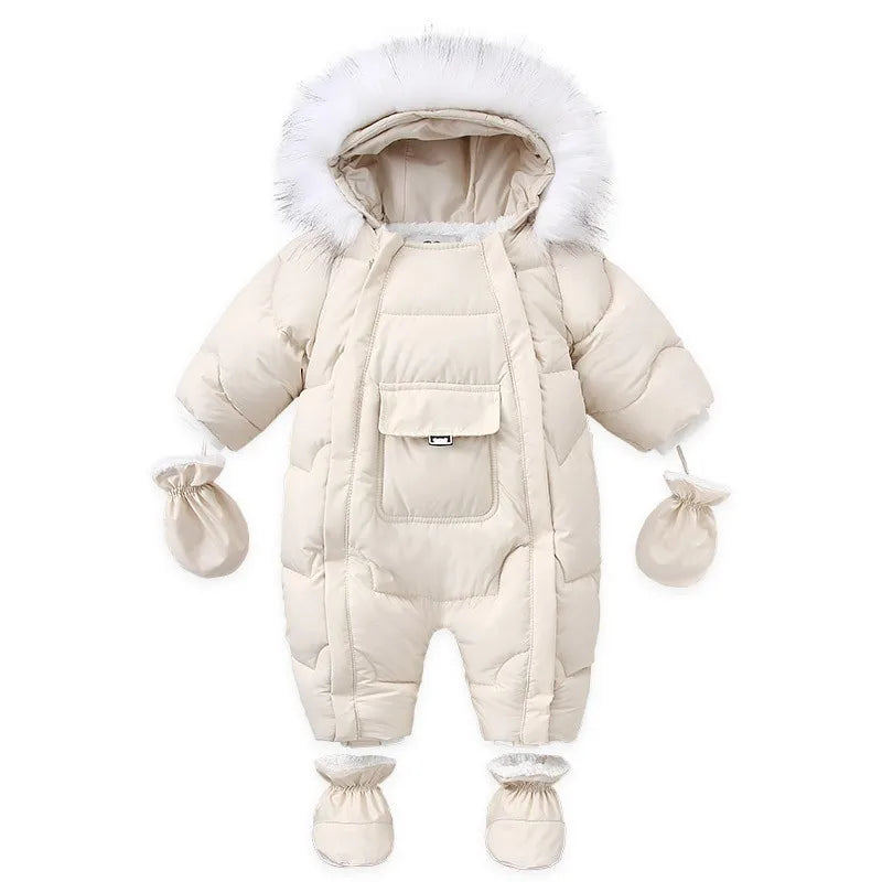 Baby Fleece-Lined Hooded Romper