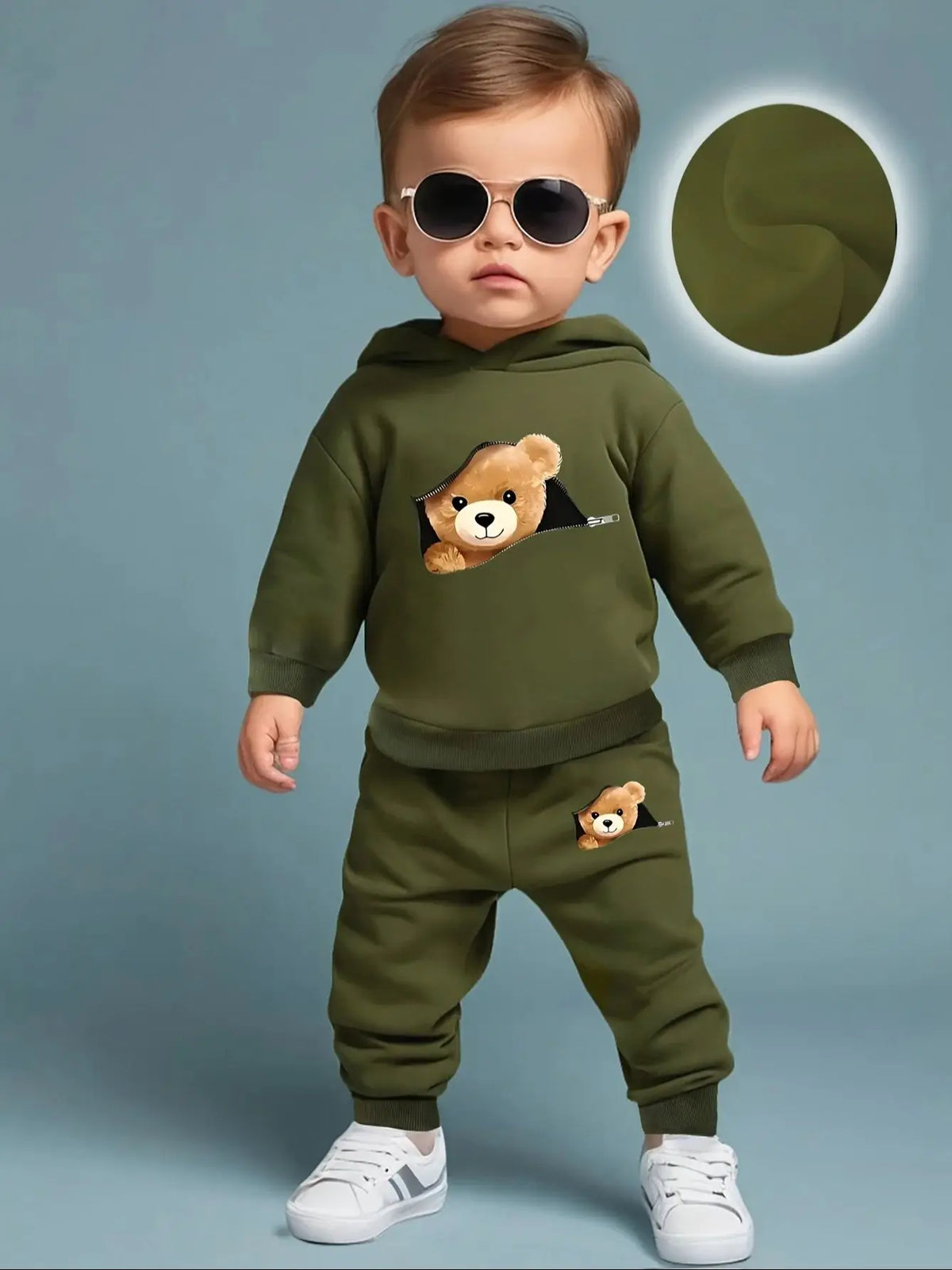 Baby Bear Print Sweatshirt & Trousers Set
