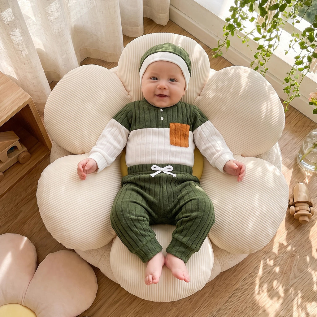 Baby Pocket Romper, Trousers & Hat Set