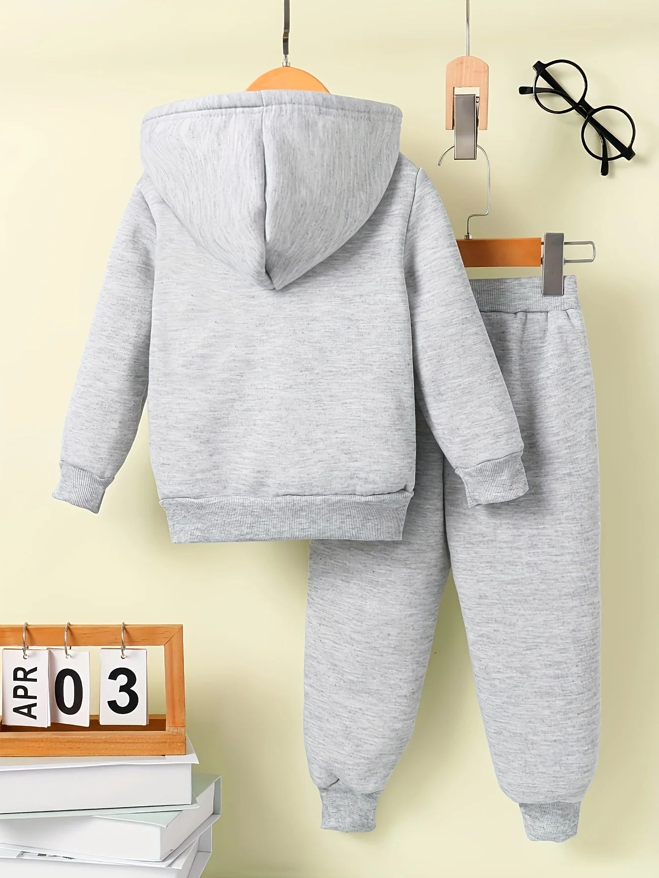 Baby Heart & Letter Print Hoodie & Trousers Set