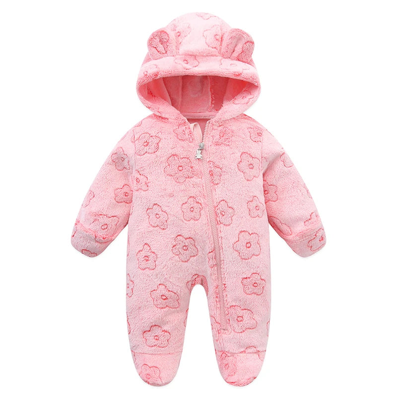 Baby Cartoon Flannel Romper