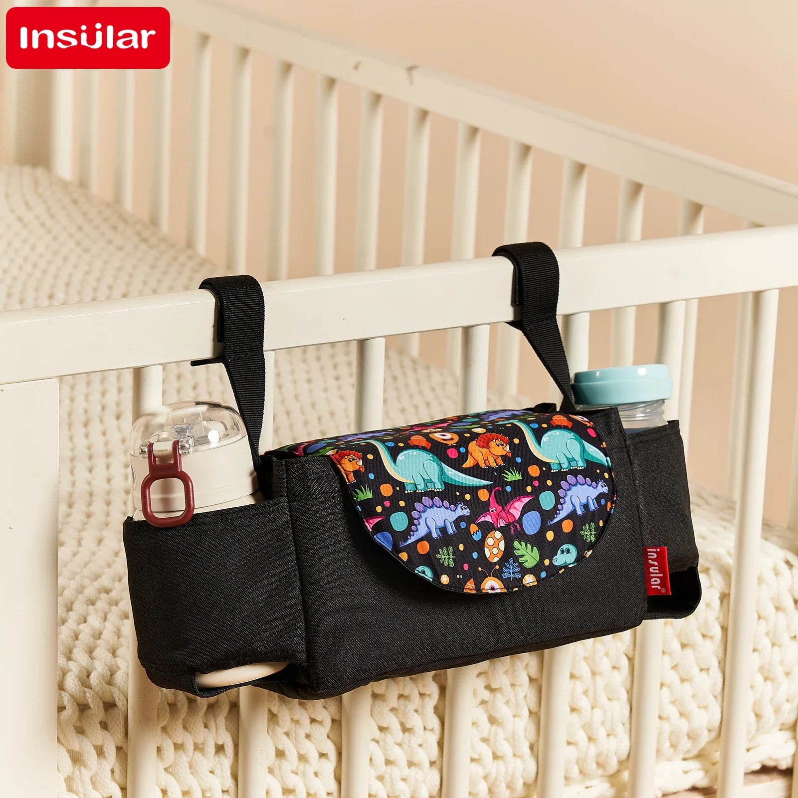 INSULAR Baby Diaper Bag Portable Insulated Milk Bottle Bag Large Capacity Mummy Storage Bag For Stroller Baby Care