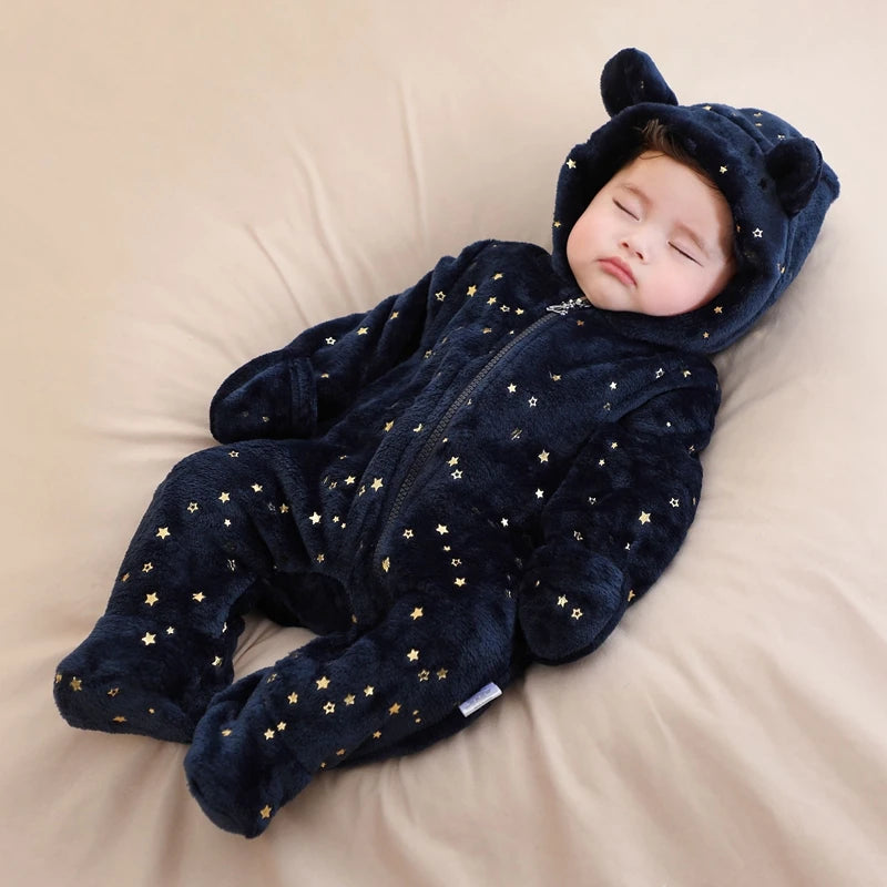 Baby Cartoon Flannel Romper