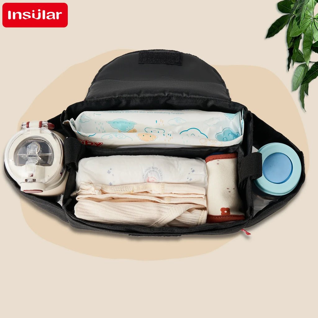 INSULAR Baby Diaper Bag Portable Insulated Milk Bottle Bag Large Capacity Mummy Storage Bag For Stroller Baby Care