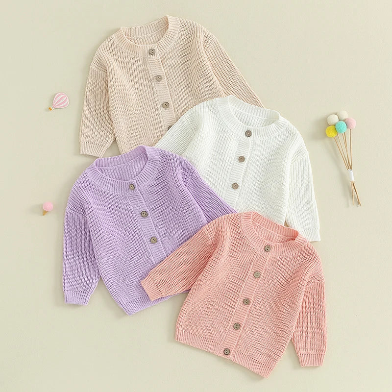 Baby Cotton Knitted Cardigan with Button Front