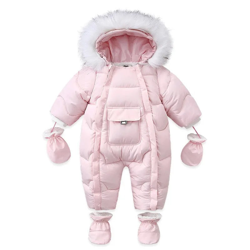 Baby Fleece-Lined Hooded Romper