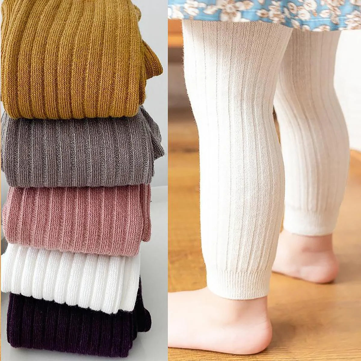Baby & Toddler Ribbed Tights – 1 Pair