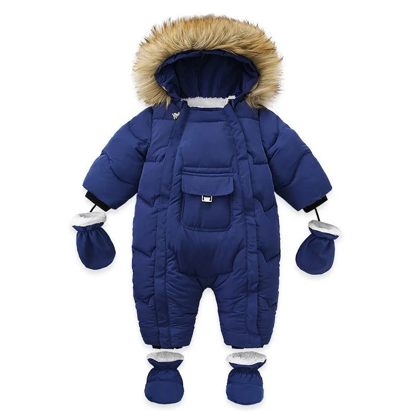 Baby Fleece-Lined Hooded Romper