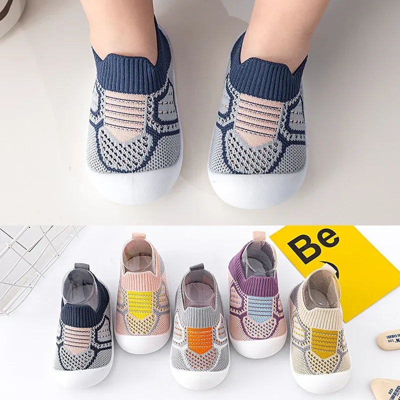 Baby Mesh Sock Shoes with Rubber Soles