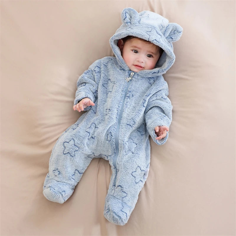 Baby Cartoon Flannel Romper