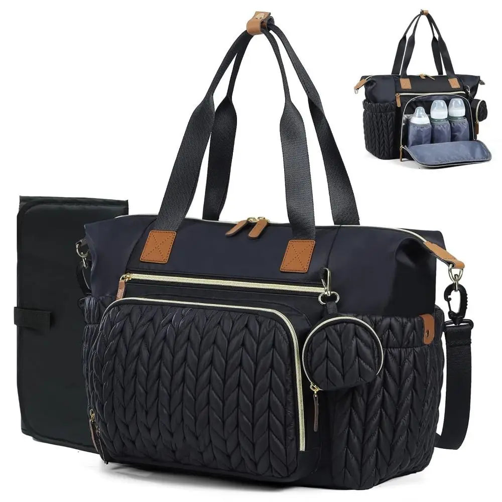 New Large Capacity Diaper Bag Tote with Changing Pad Adjustable Shoulder Strap Baby Bag with Pacifier Case Women Tote Bag Travel