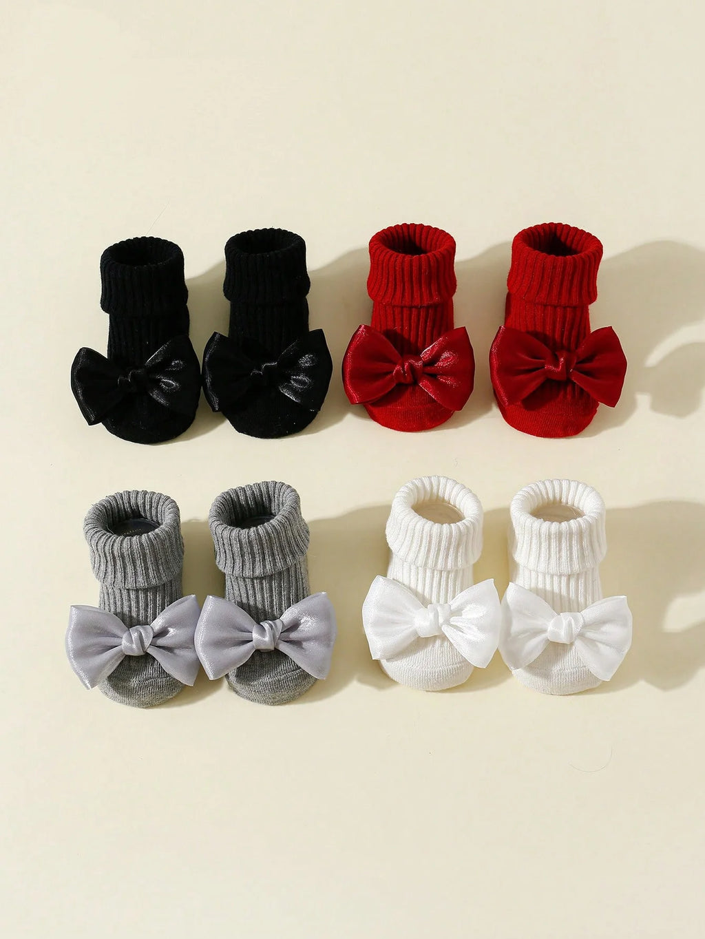 Baby Bow Ankle Socks – 4 Pairs