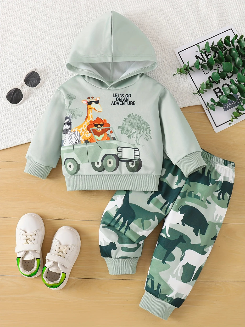 Children’s Jungle Print Hoodie & Camo Trousers Set