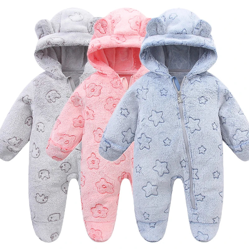 Baby Cartoon Flannel Romper