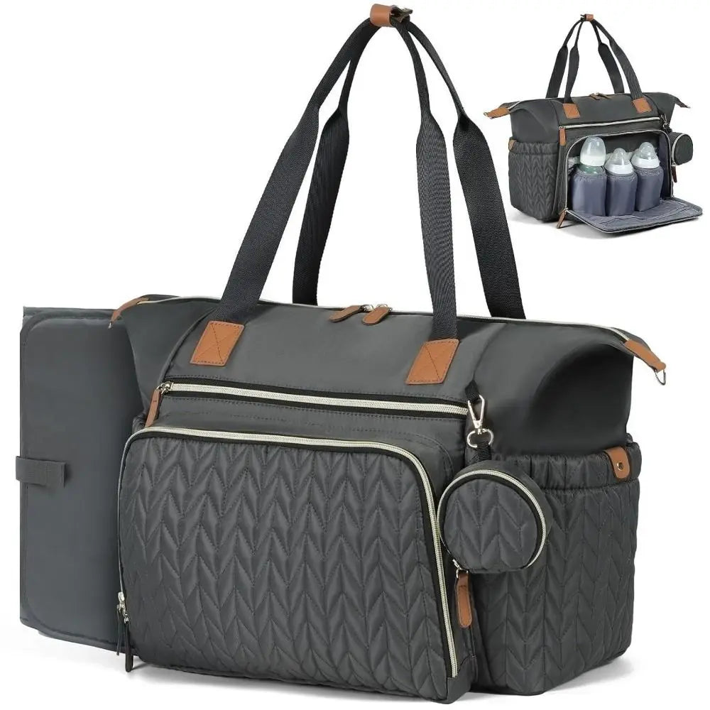 New Large Capacity Diaper Bag Tote with Changing Pad Adjustable Shoulder Strap Baby Bag with Pacifier Case Women Tote Bag Travel
