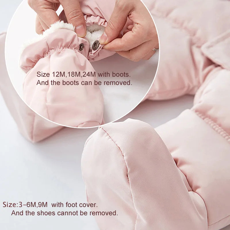 Baby Fleece-Lined Hooded Romper