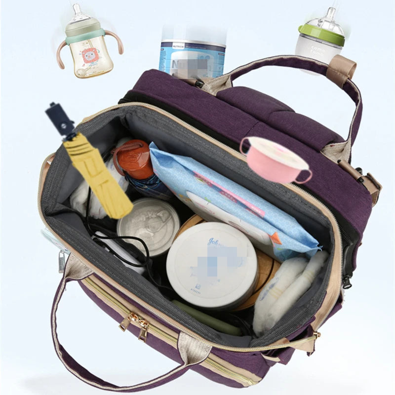 Portable Baby Folding Bed Mommy Bag Folding Mosquito Net Multifunctional Outgoing Portable Mother and Baby Backpack Large Capaci