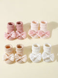 Baby Bow Ankle Socks – 4 Pairs