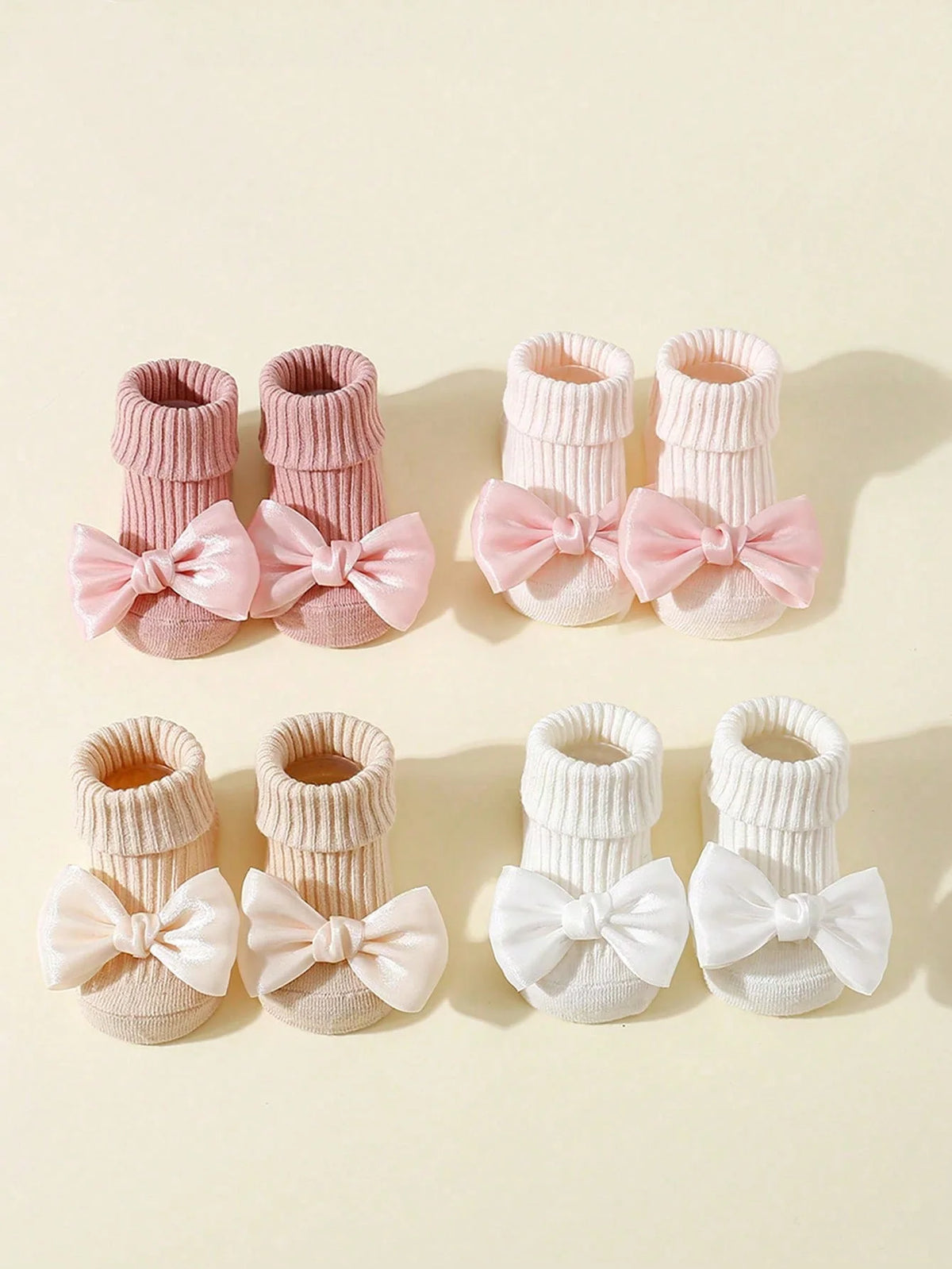 Baby Bow Ankle Socks – 4 Pairs