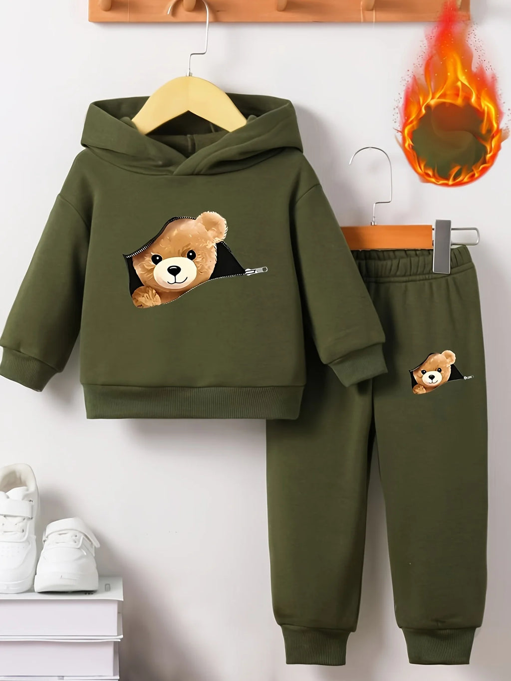 Baby Bear Print Sweatshirt & Trousers Set