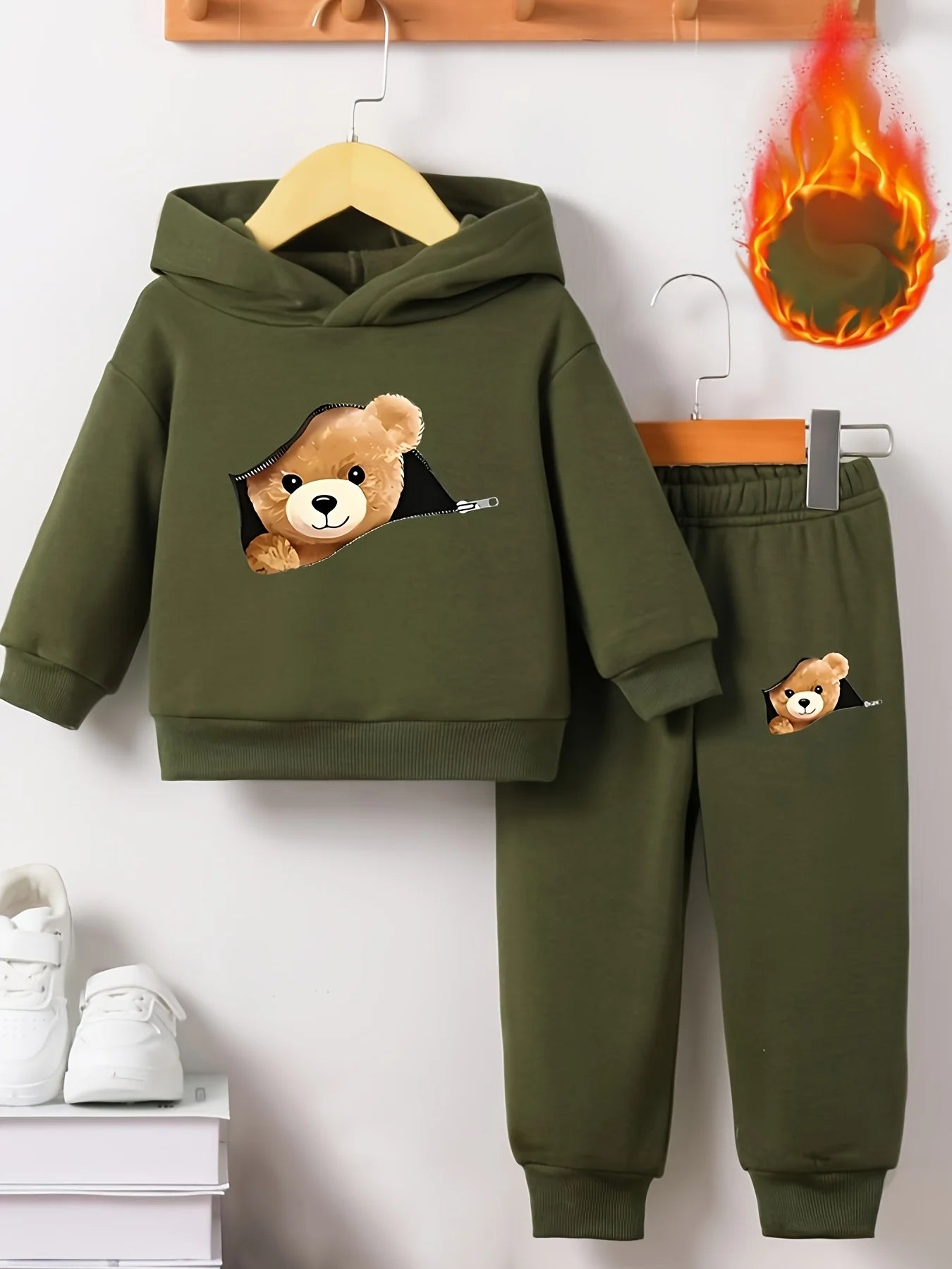 Baby Bear Print Sweatshirt & Trousers Set