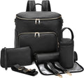 Diaper Bag Backpack Leather Backpack for Women Travel Backpack Baby Bag Large with Troller Straps Capacity for Wet Clothes