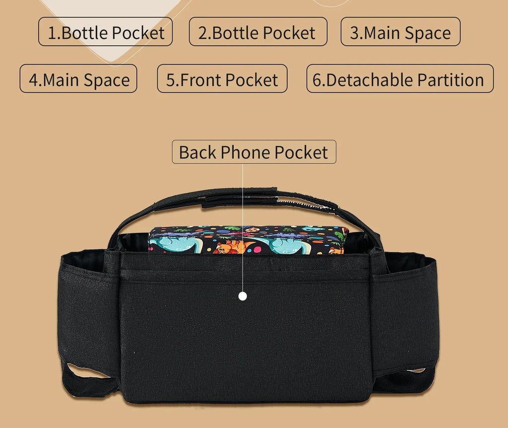 INSULAR Baby Diaper Bag Portable Insulated Milk Bottle Bag Large Capacity Mummy Storage Bag For Stroller Baby Care