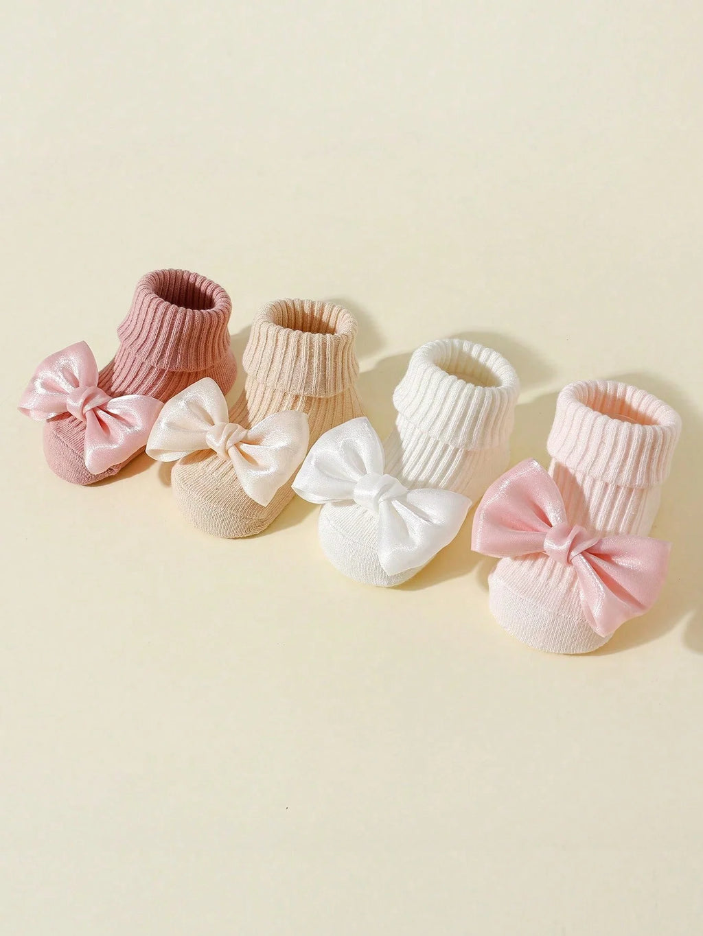 Baby Bow Ankle Socks – 4 Pairs