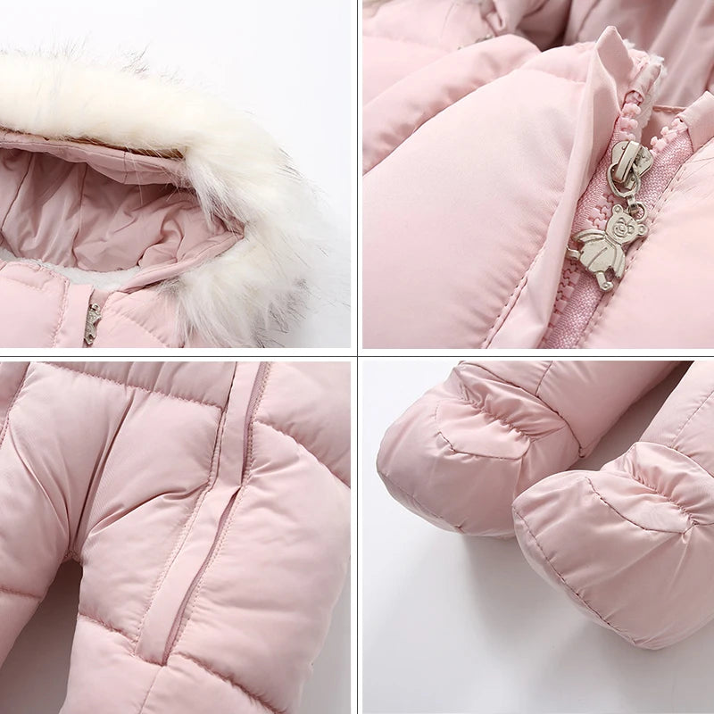 Baby Fleece-Lined Hooded Romper