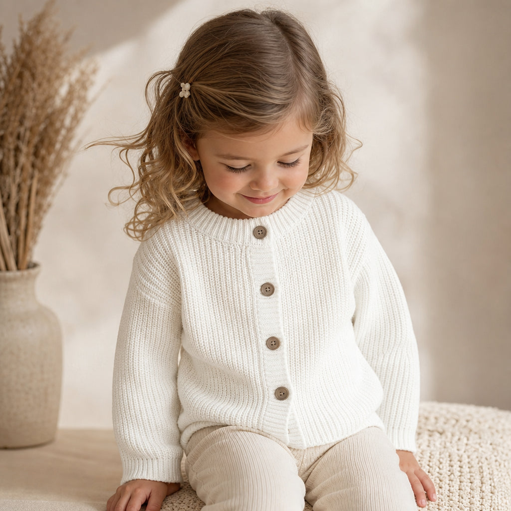 Available in 9 Colours and Sizes 0–3M to 3–4Y - Milky white / 3-4Y