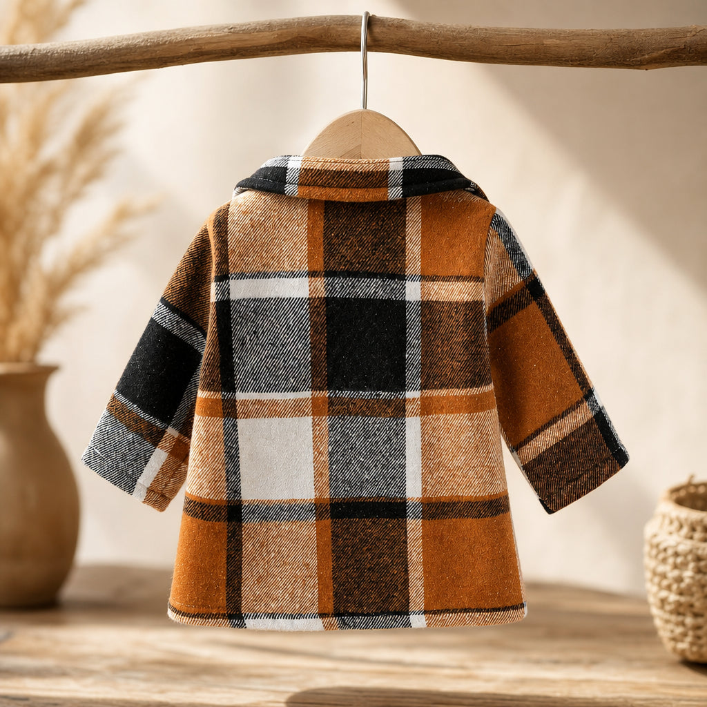 baby and toddler brown plaid coat – 6-9M variant