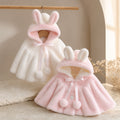 baby bunny hooded coat – pink,white