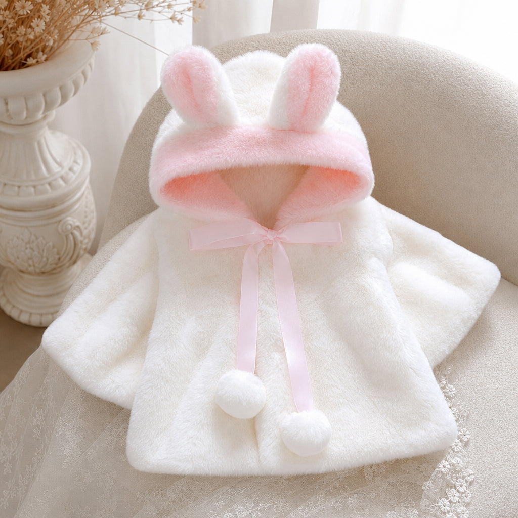 baby bunny hooded coat – White variant