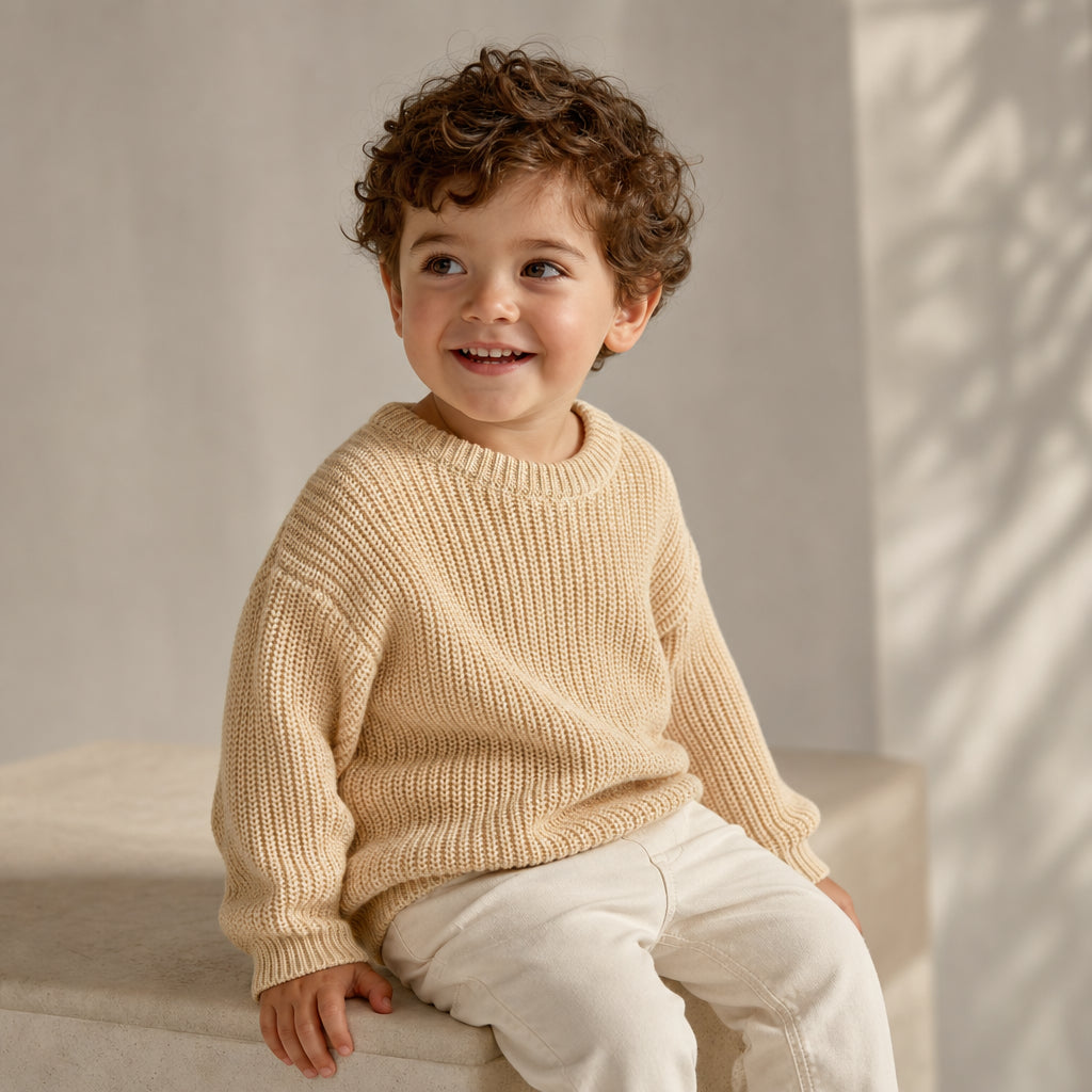 baby knitted jumper – Beige variant