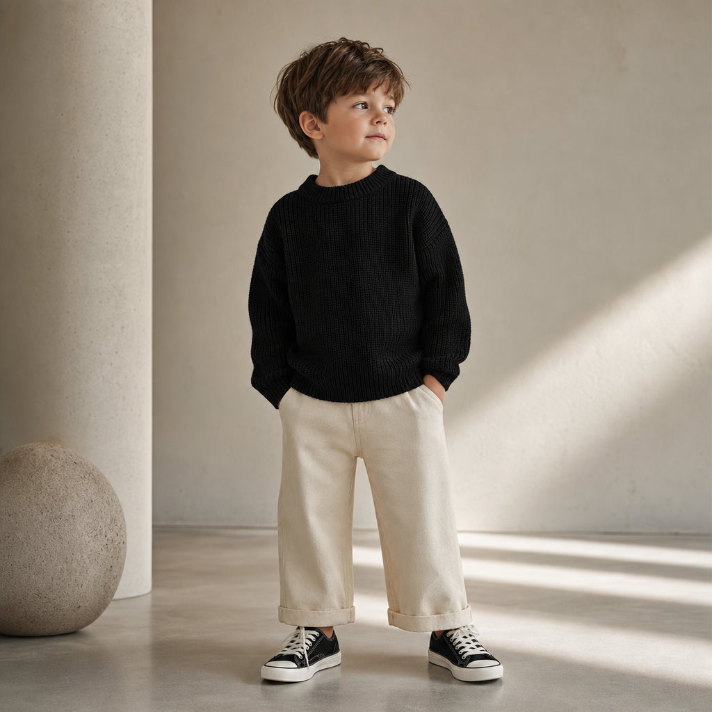 baby knitted jumper – black variant