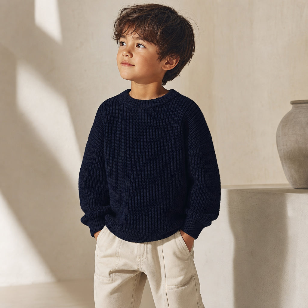 baby knitted jumper – Deep Blue variant