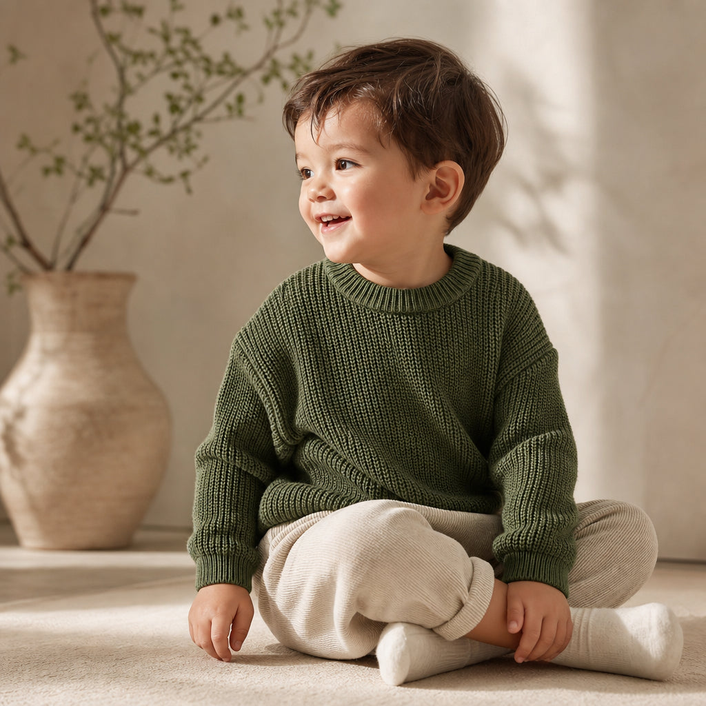 baby knitted jumper – Emerald variant
