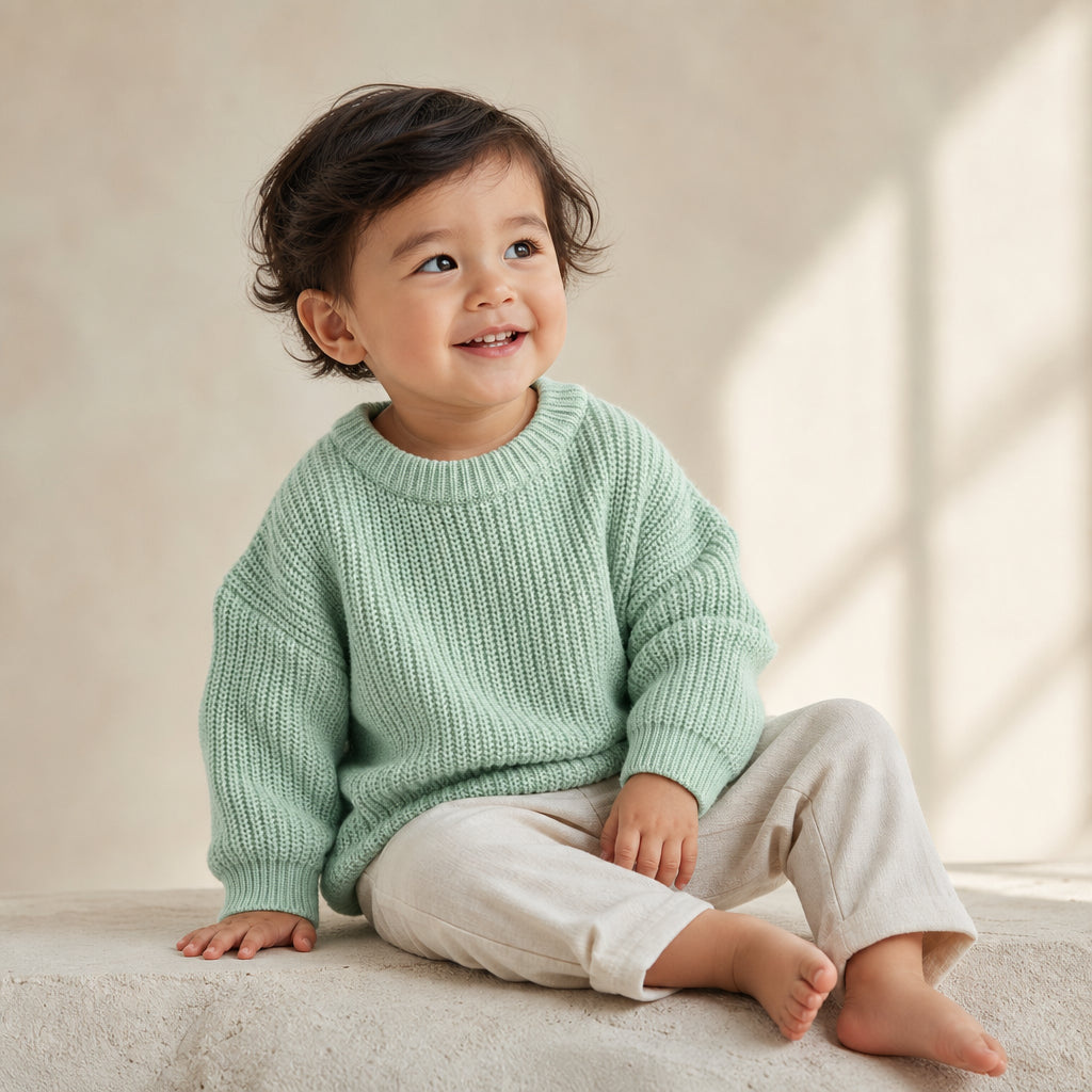 baby knitted jumper – Light Green variant