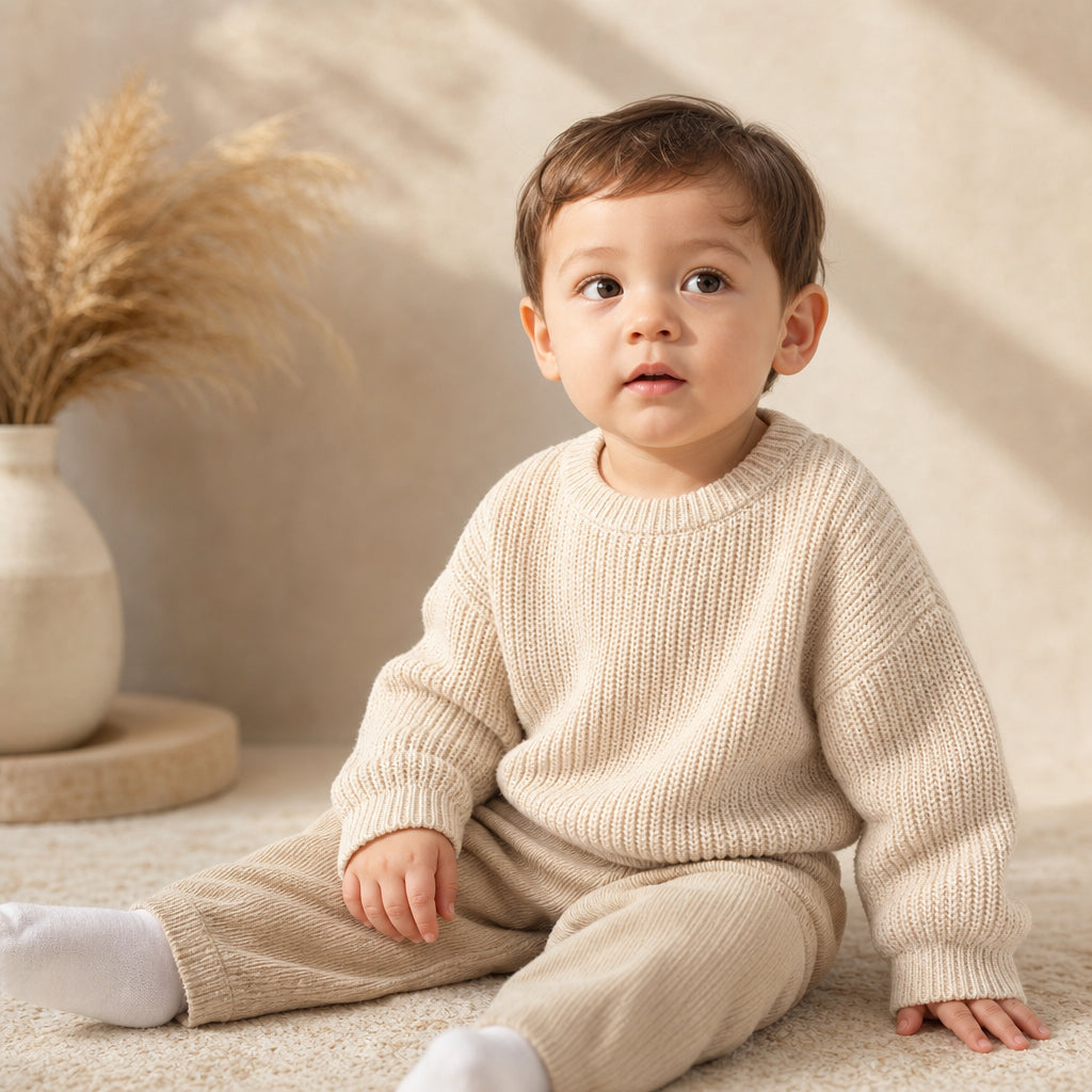 baby knitted jumper – Milky White variant