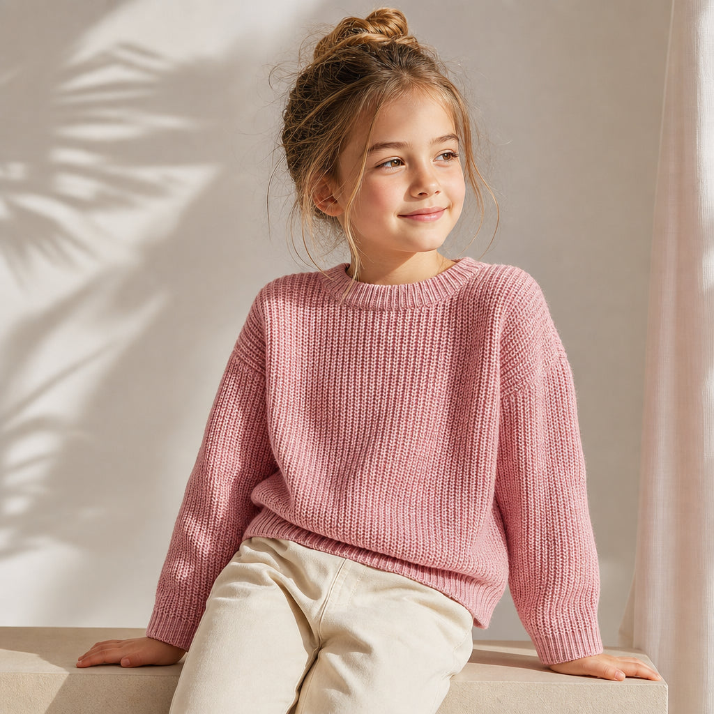 baby knitted jumper – Rose Pink variant
