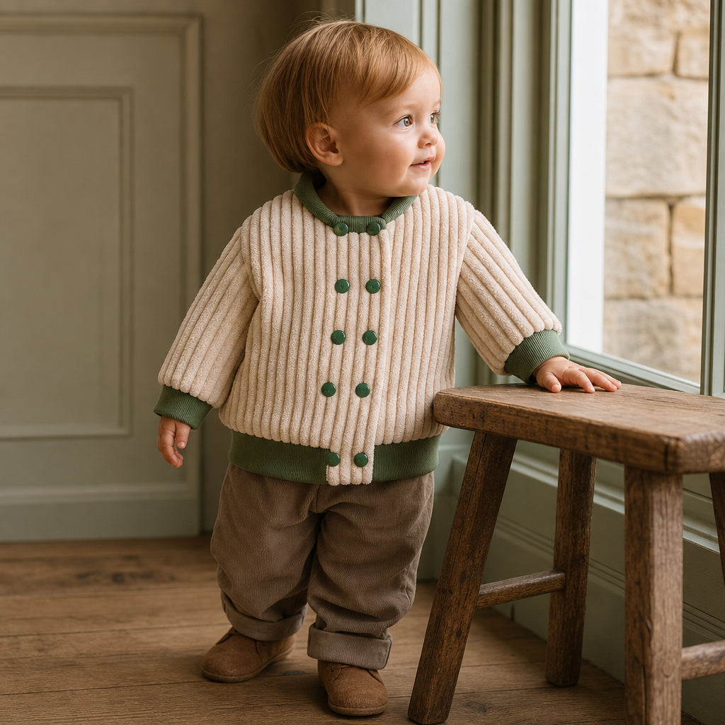 boys beige baseball-style jacket lifestyle product image