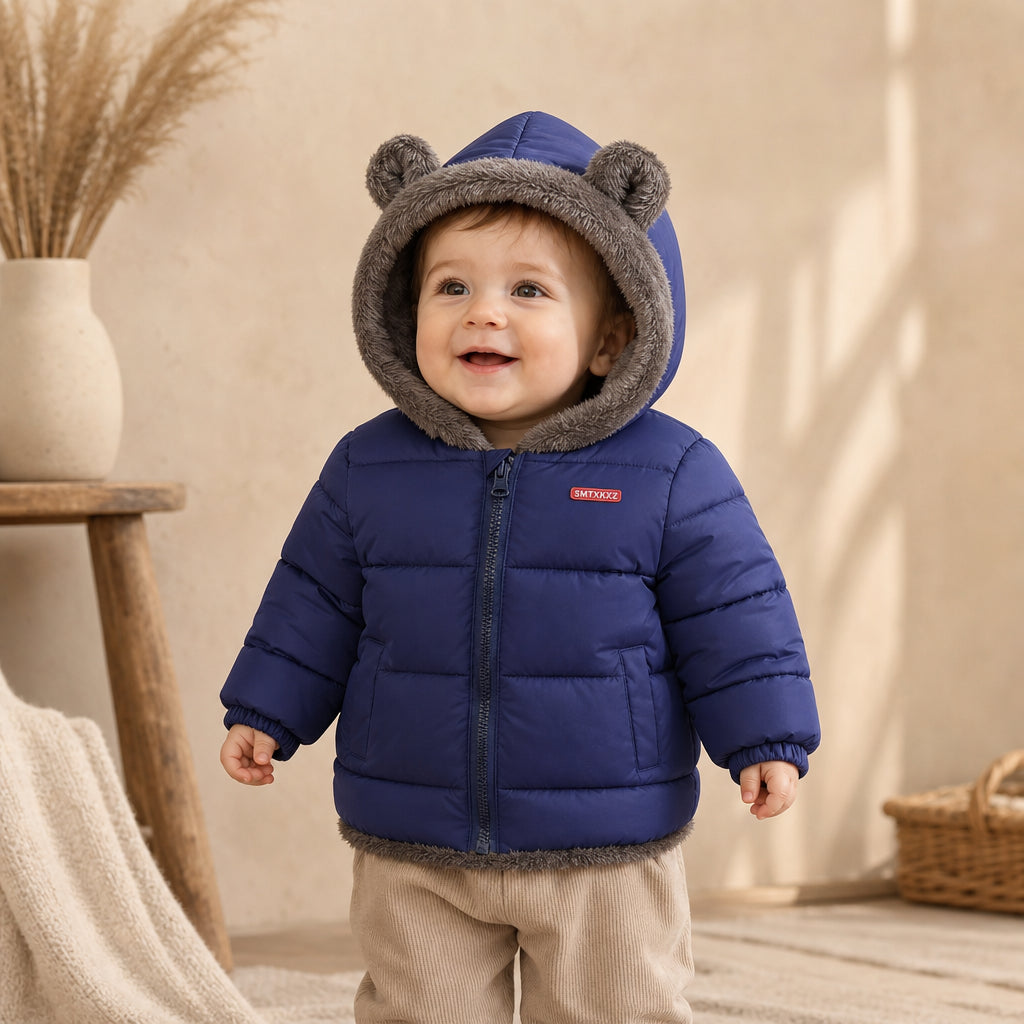 children's hooded padded jacket – Blue variant