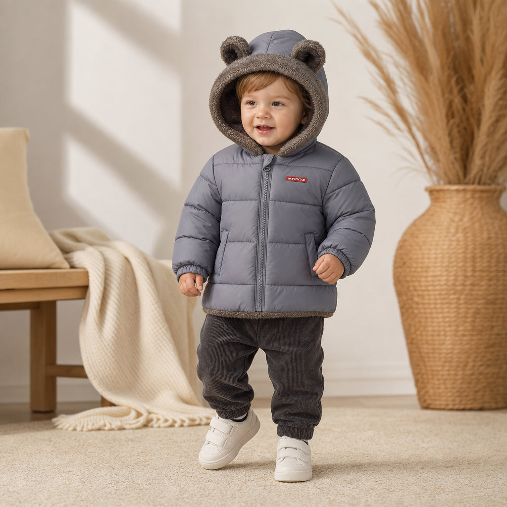 children's hooded padded jacket – Gray variant