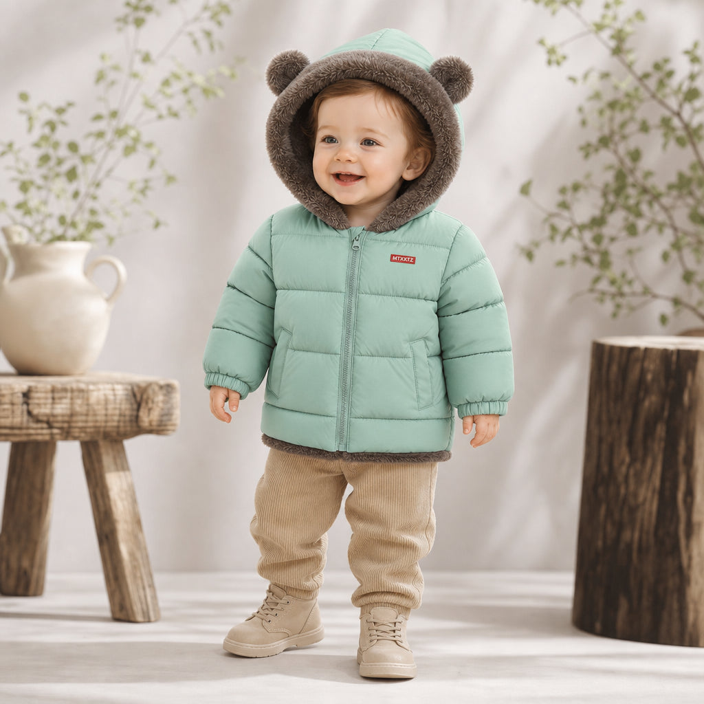 children's hooded padded jacket – Green variant